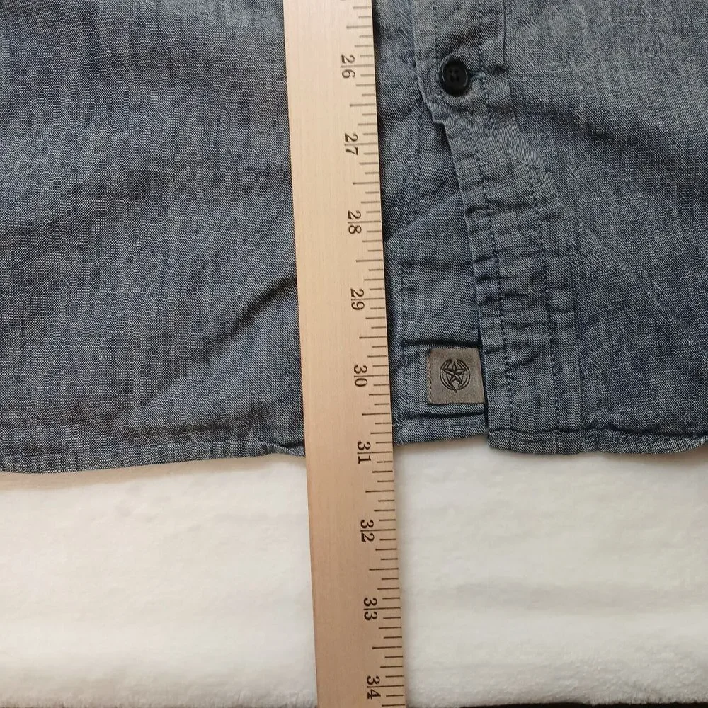 Banana Republic Chambray Shirt Mens 2XL Blue Untucked‎ Slim Fit